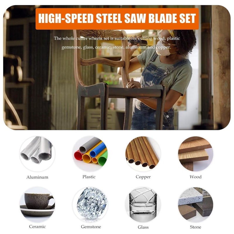 HSS Circular Saw Blades and Diamond Cutting Wheels Set for Rotary Tool - Image 5